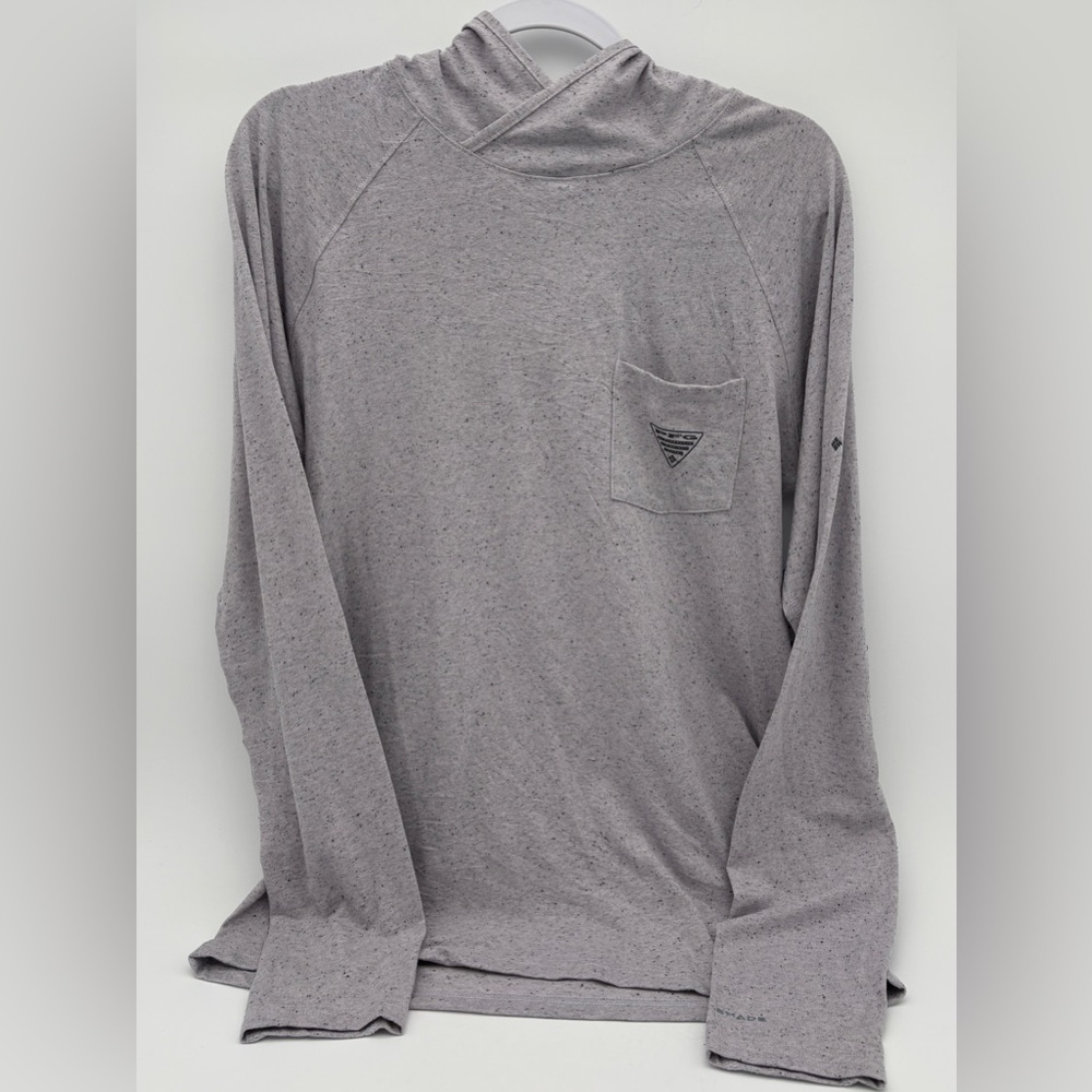 NWT Columbia Mens Small Gray PFG Uncharted Neps Fishing Outdoor Hoodie